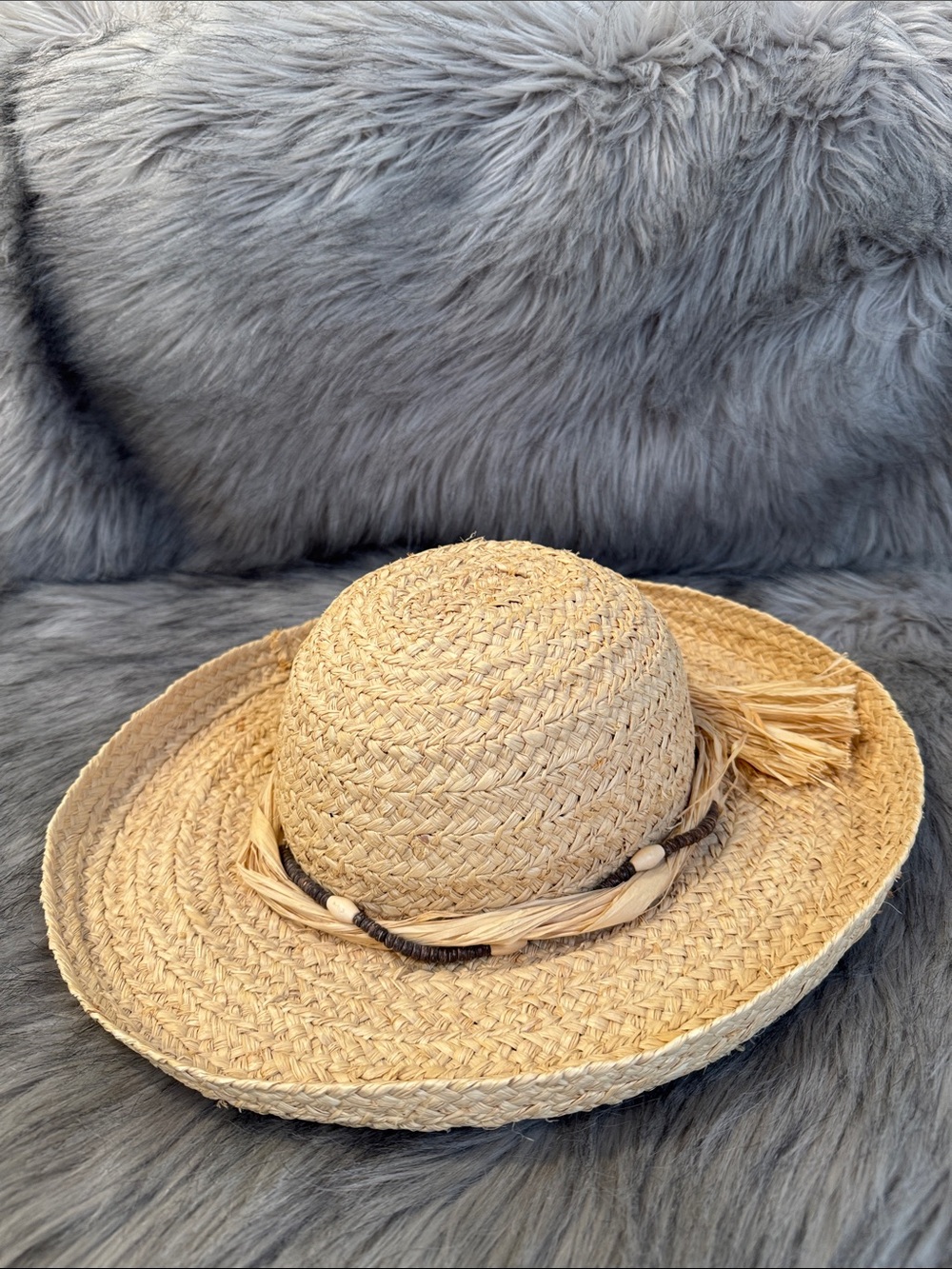 PRICE FIRM The Walking Co. Natural Straw Sun Hat with Braided Accent - Women